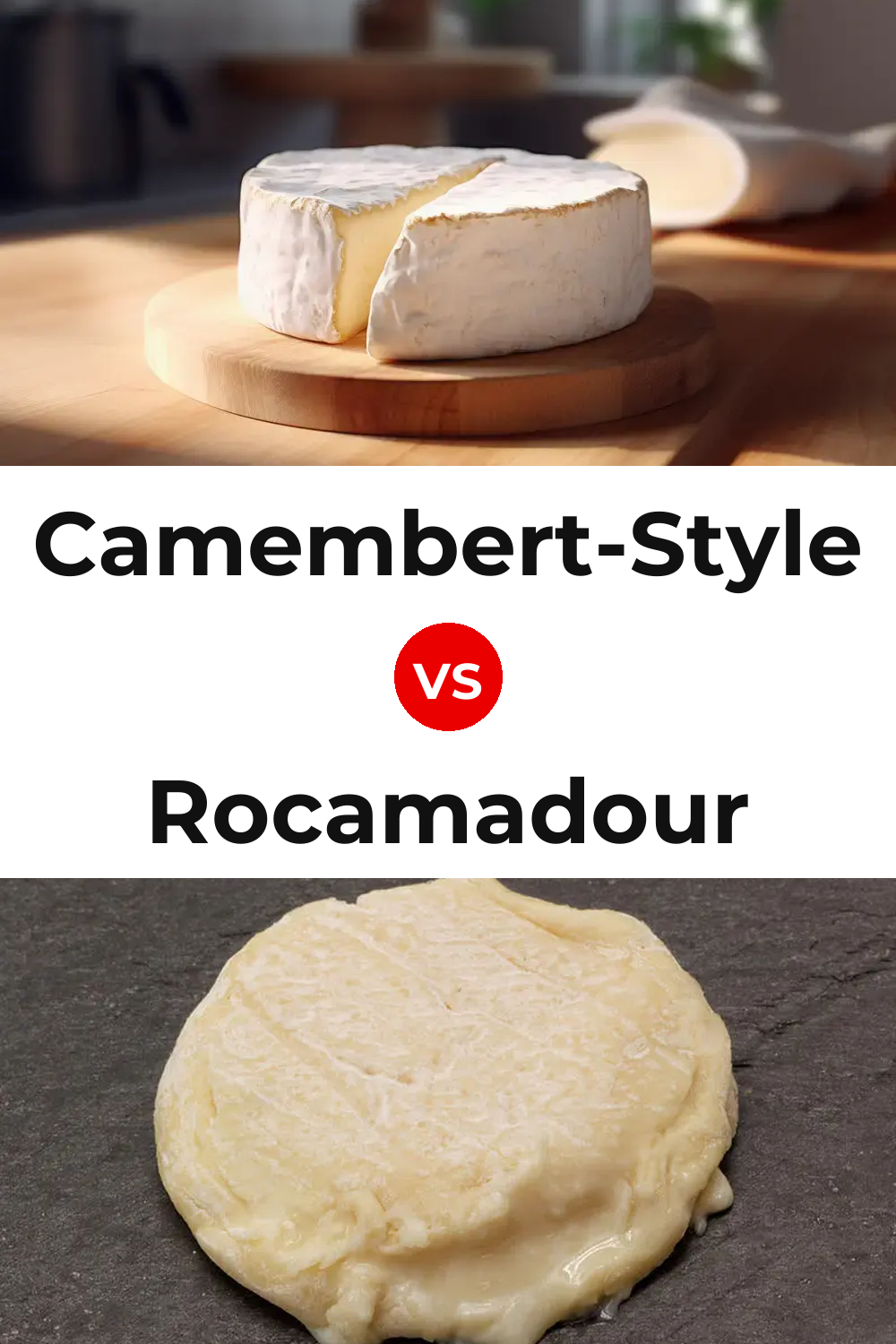 Camembert-Style Cheese vs Rocamadour Cheese Pinterest comparison