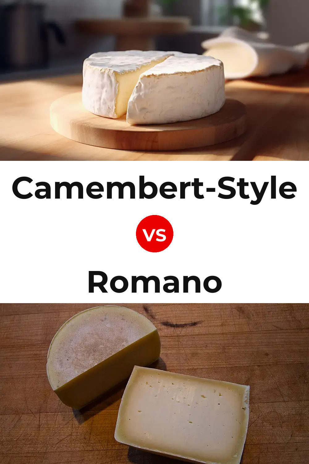 Camembert-Style Cheese vs Romano Cheese Pinterest comparison