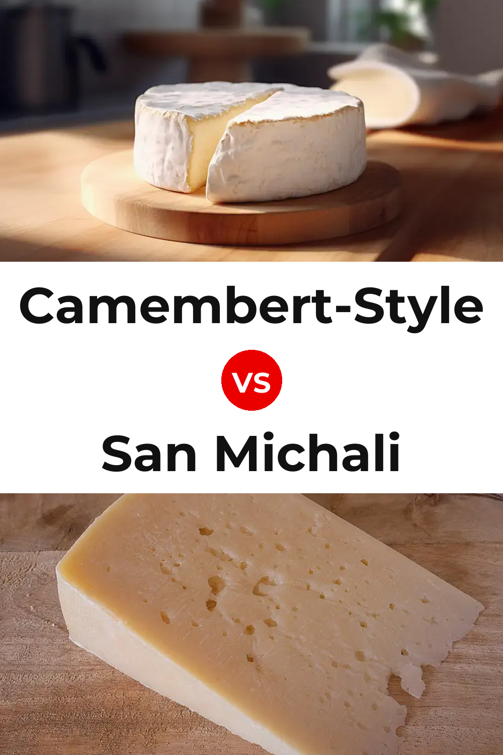Camembert-Style Cheese vs San Michali Cheese Pinterest comparison