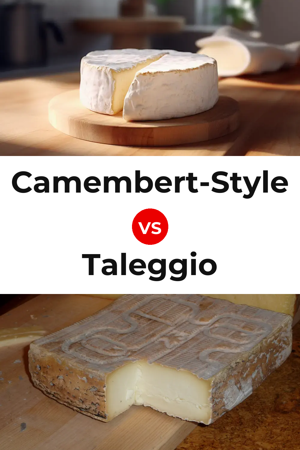 Camembert-Style Cheese vs Taleggio Cheese Pinterest comparison