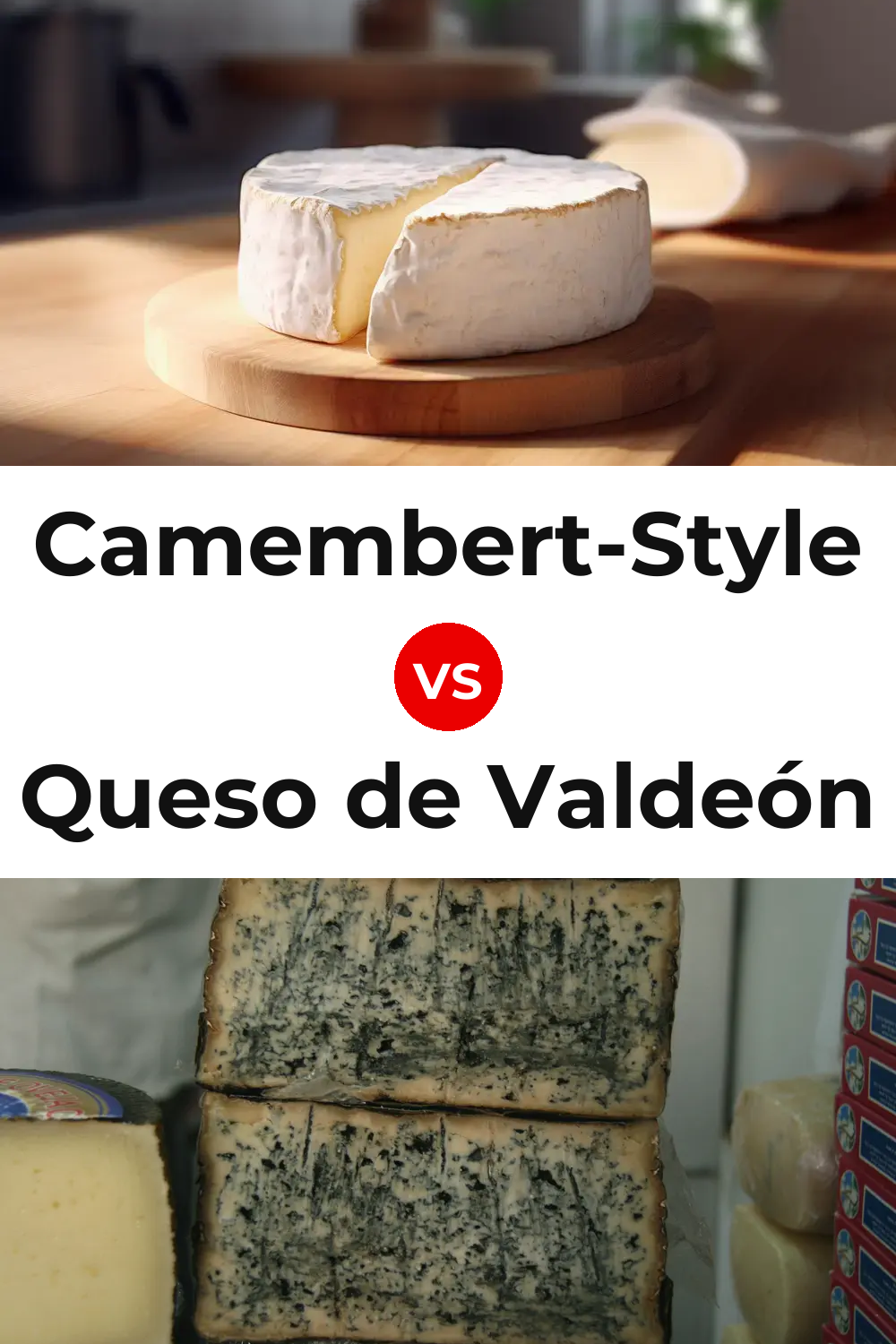 Camembert-Style Cheese vs Queso de Valdeón Pinterest comparison