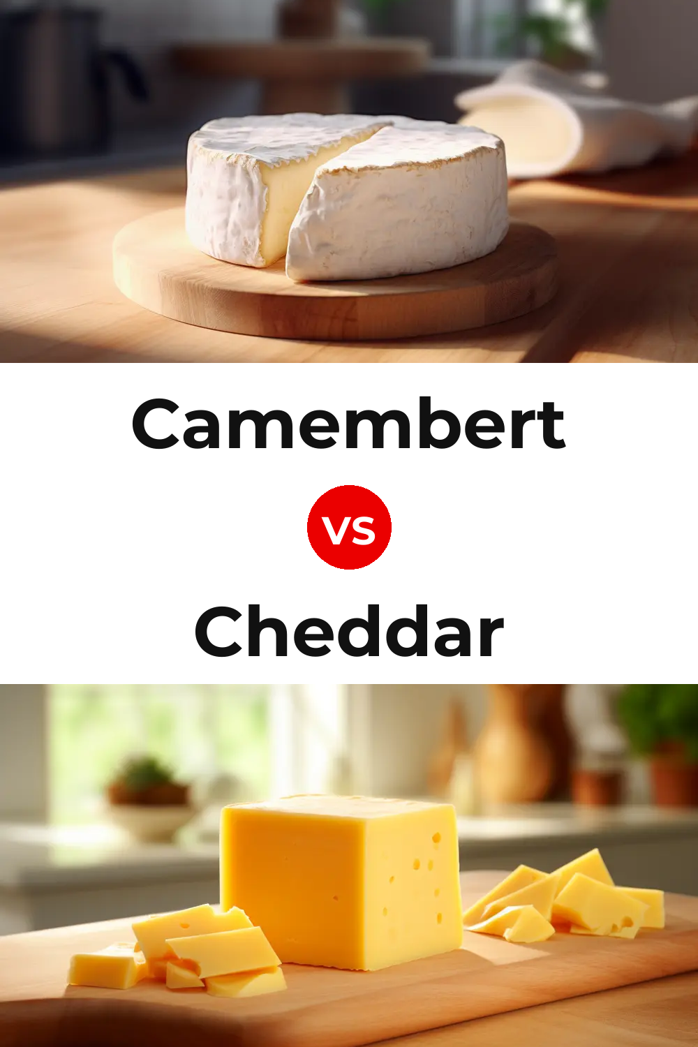 Camembert Cheese vs Cheddar Cheese Pinterest comparison