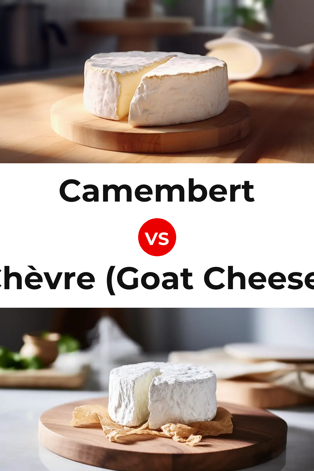 Camembert Cheese vs Chèvre (Goat Cheese) Pinterest comparison