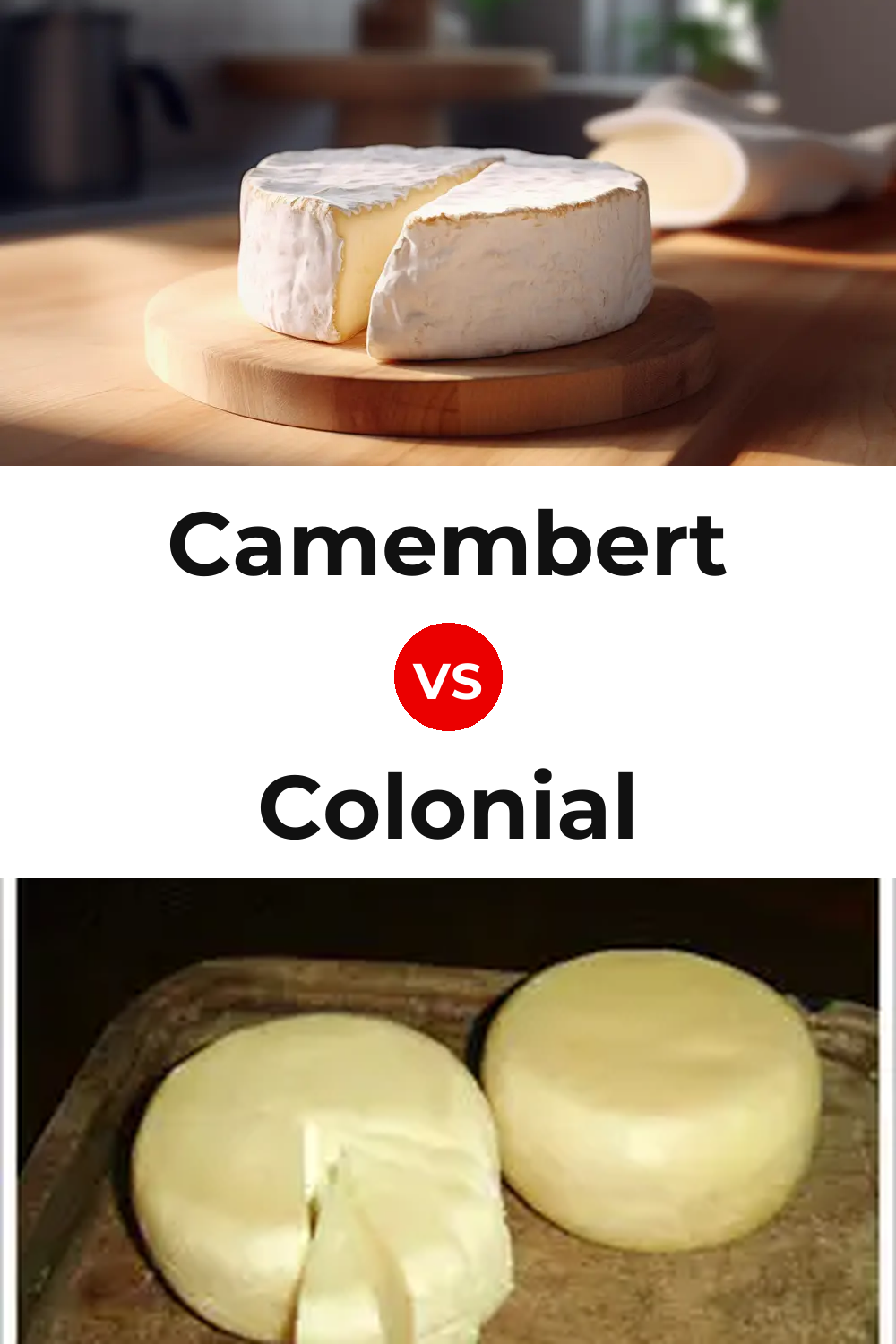 Camembert Cheese vs Colonial Cheese Pinterest comparison