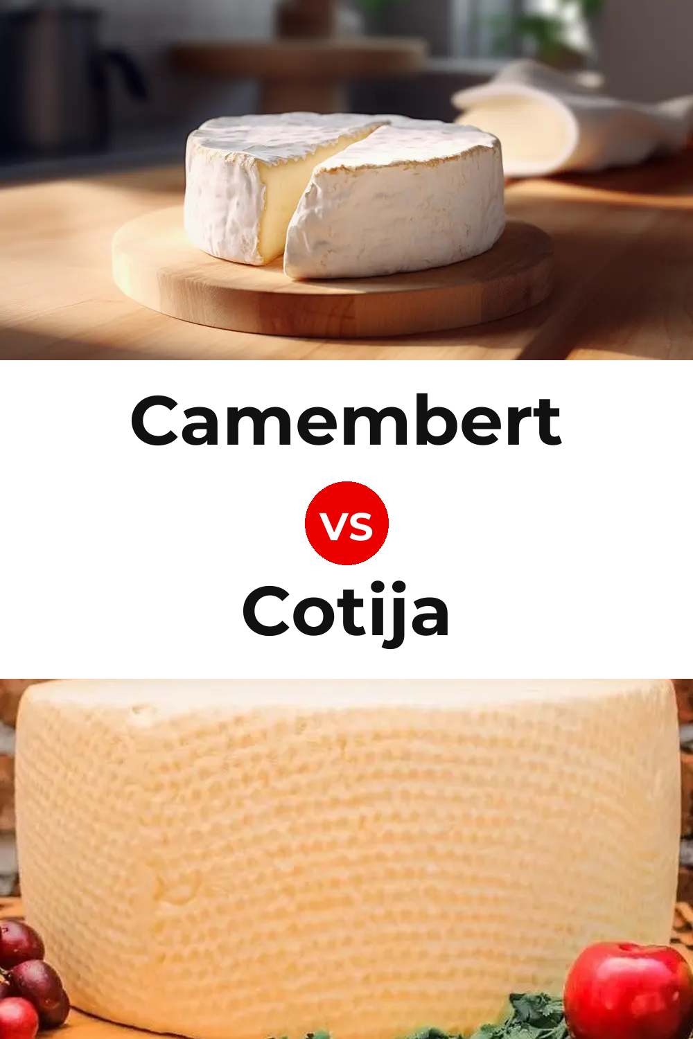 Camembert Cheese vs Cotija Cheese Pinterest comparison