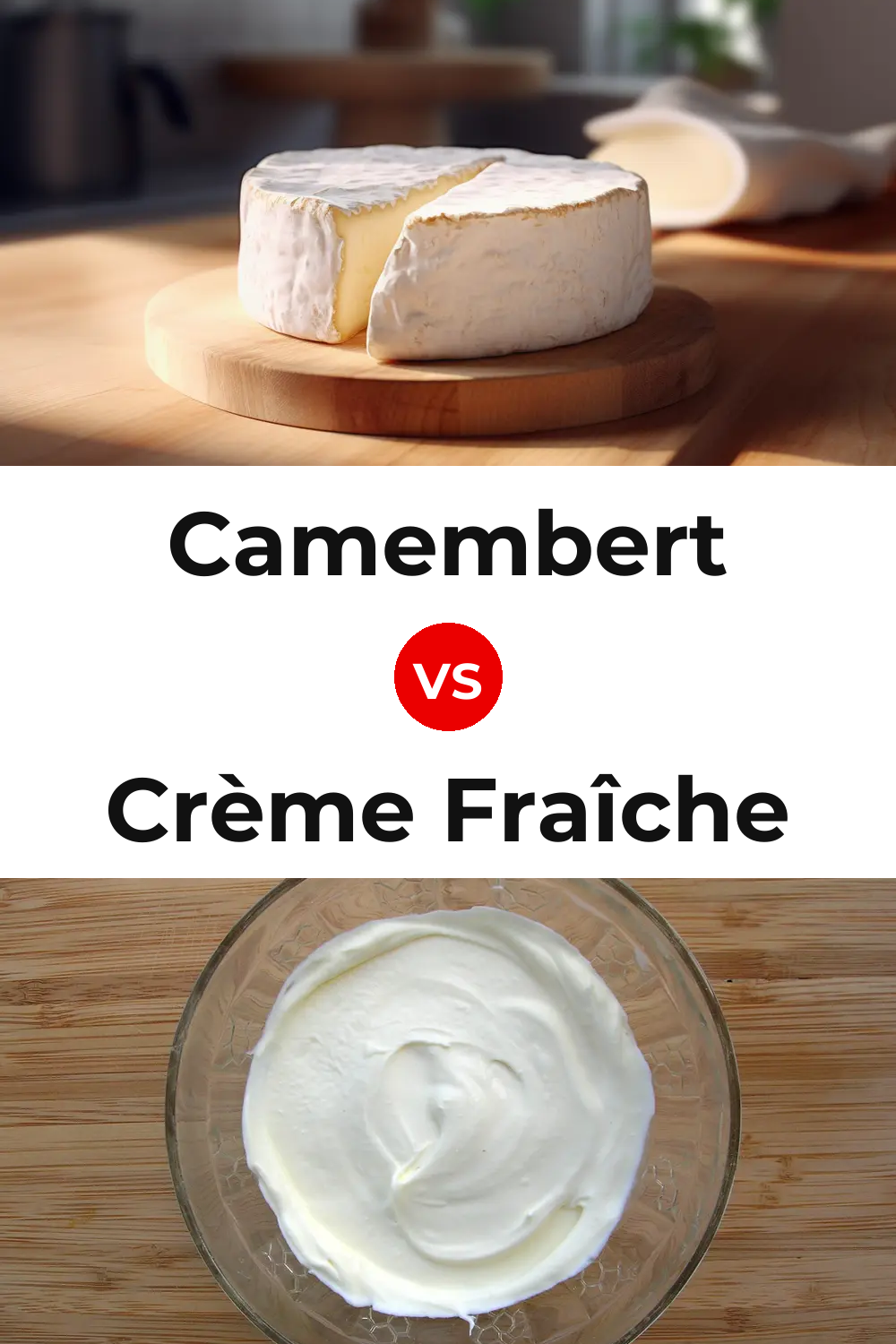 Camembert Cheese vs Crème Fraîche Cheese Pinterest comparison