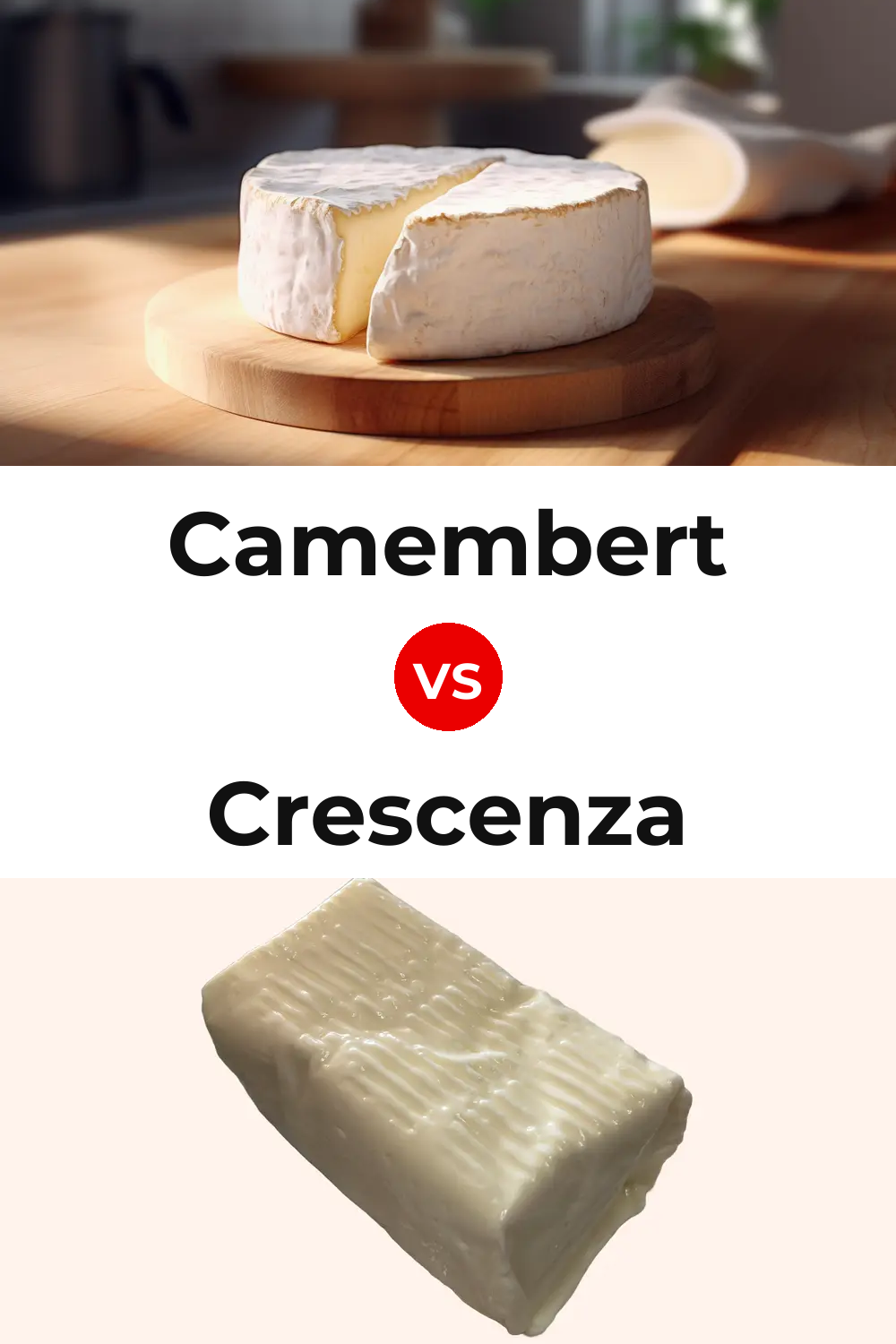Camembert Cheese vs Crescenza Cheese Pinterest comparison