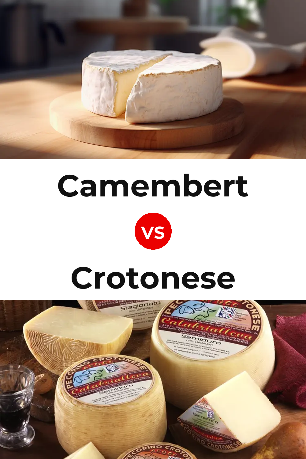 Camembert Cheese vs Crotonese Cheese Pinterest comparison