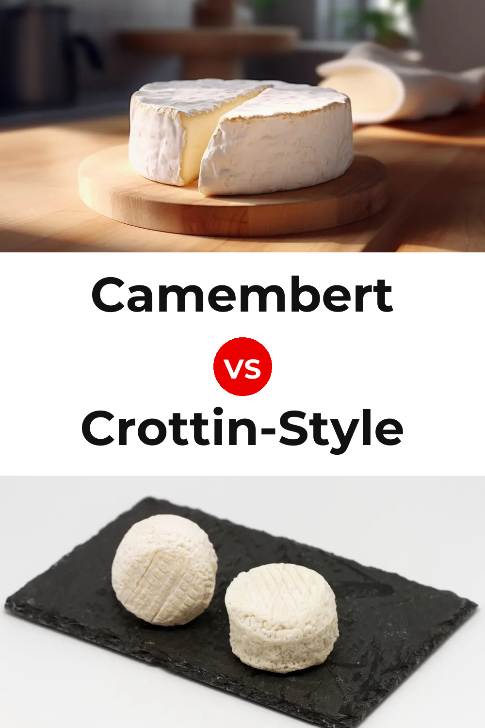 Camembert Cheese vs Crottin-Style Cheese Pinterest comparison