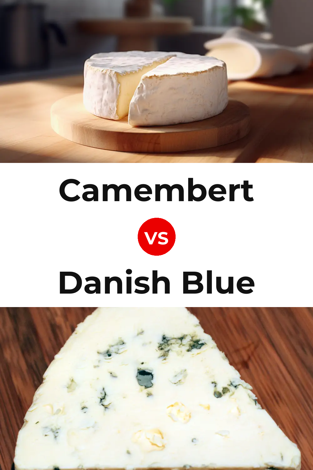 Camembert Cheese vs Danish Blue Cheese Pinterest comparison