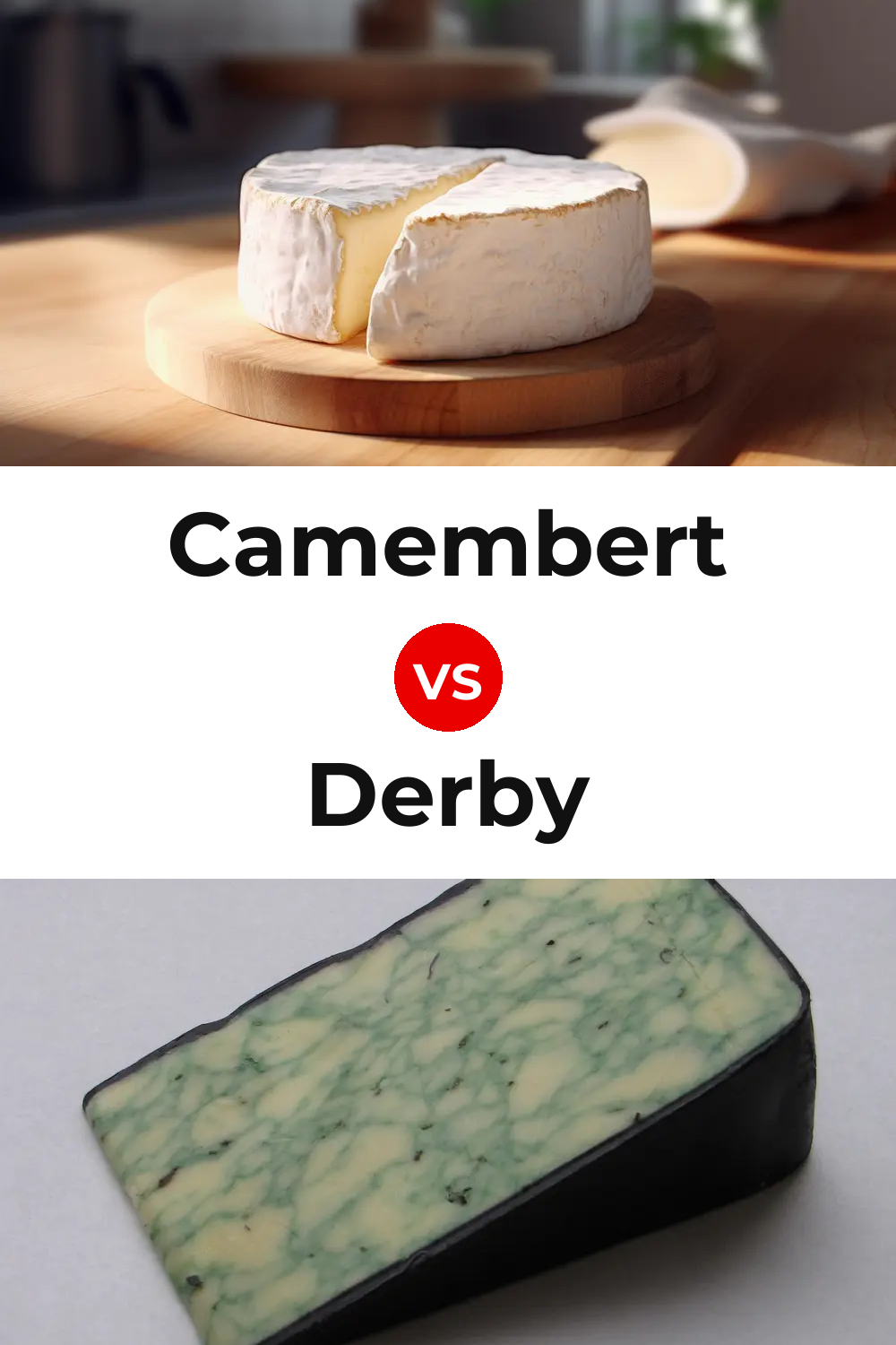 Camembert Cheese vs Derby Cheese Pinterest comparison