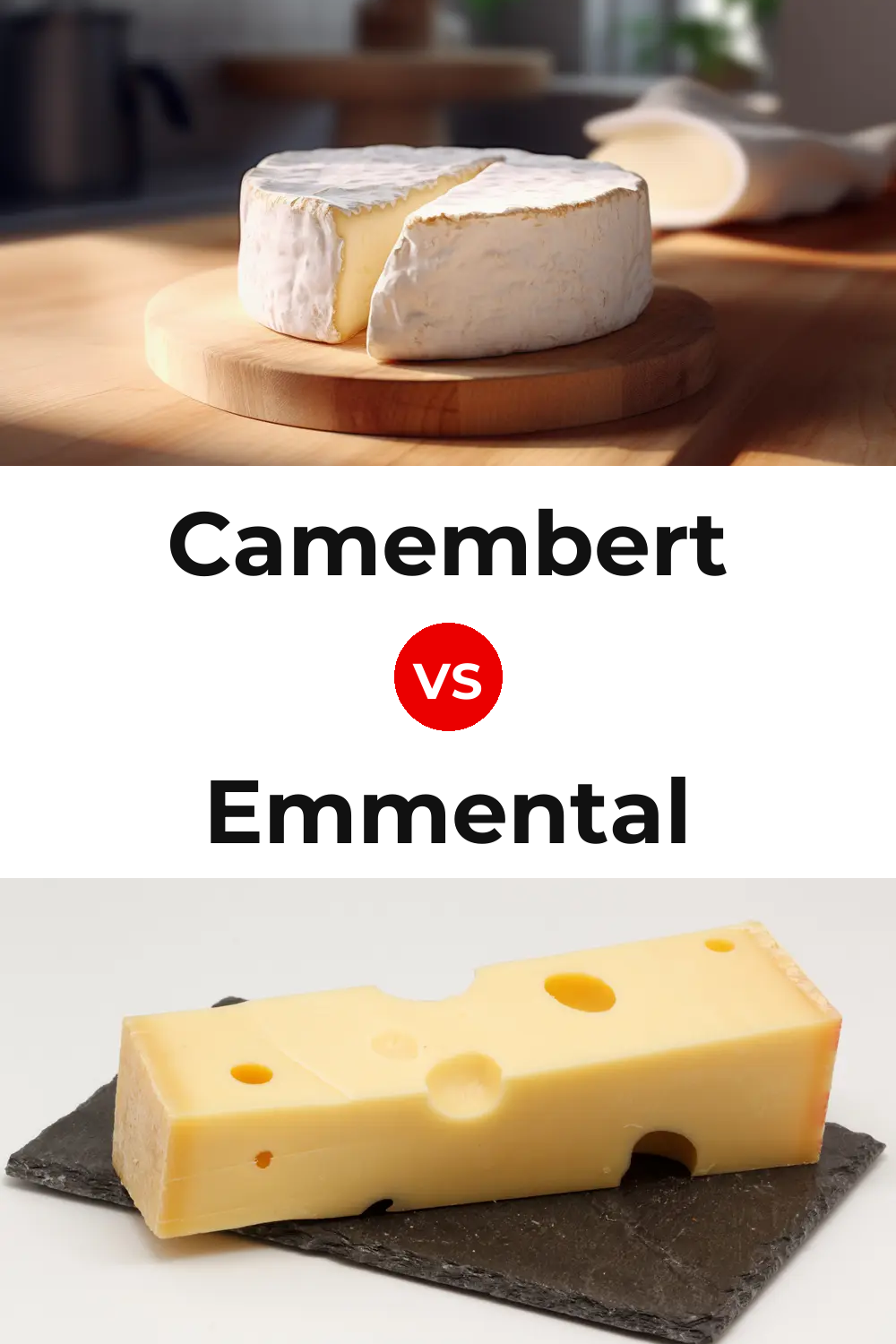 Camembert Cheese vs Emmental Cheese Pinterest comparison
