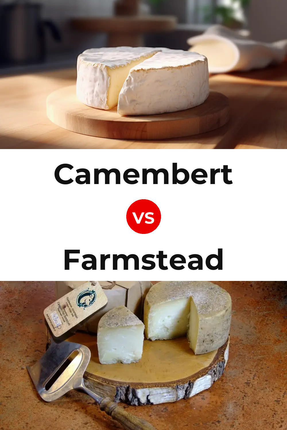 Camembert Cheese vs Farmstead Cheese Pinterest comparison