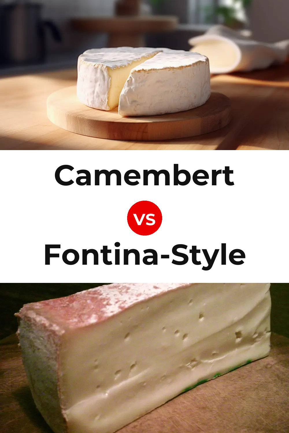 Camembert Cheese vs Fontina-Style Cheese Pinterest comparison