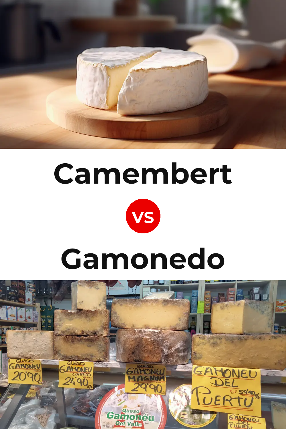 Camembert Cheese vs Gamonedo Cheese Pinterest comparison
