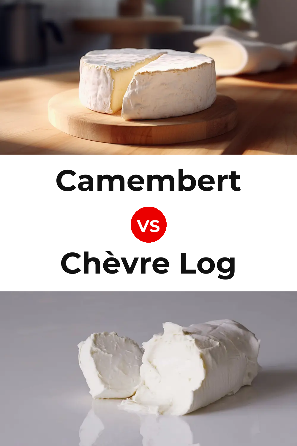Camembert Cheese vs Chèvre Log Cheese Pinterest comparison