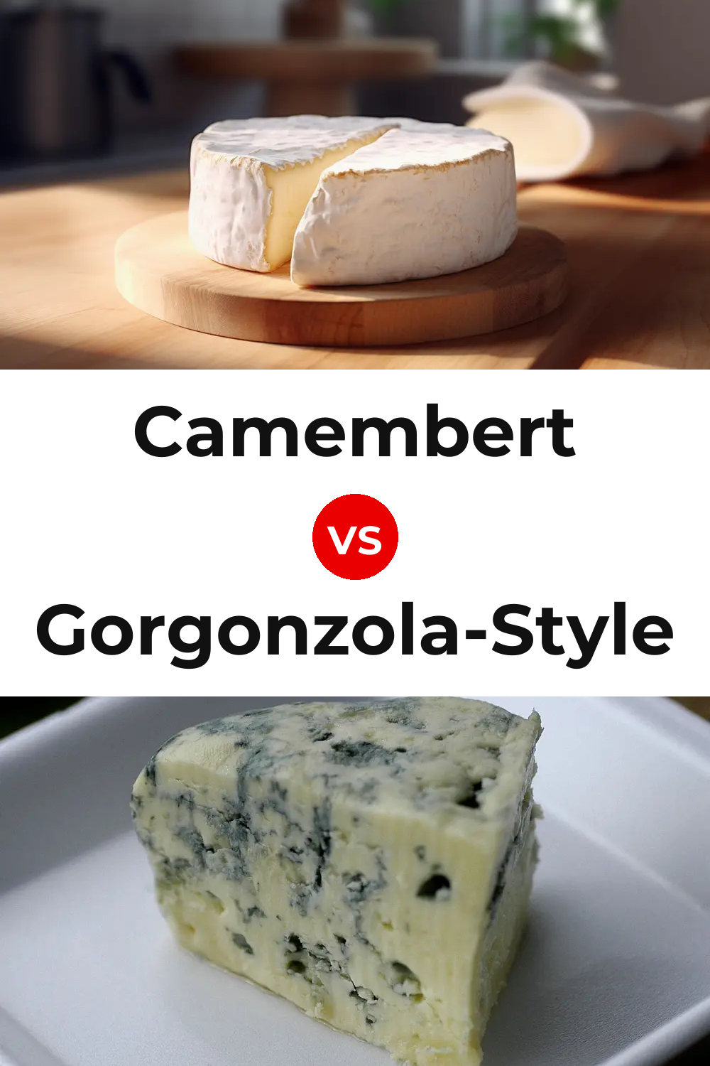 Camembert Cheese vs Gorgonzola-Style Cheese Pinterest comparison