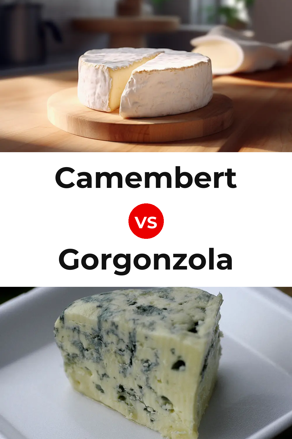 Camembert Cheese vs Gorgonzola Cheese Pinterest comparison