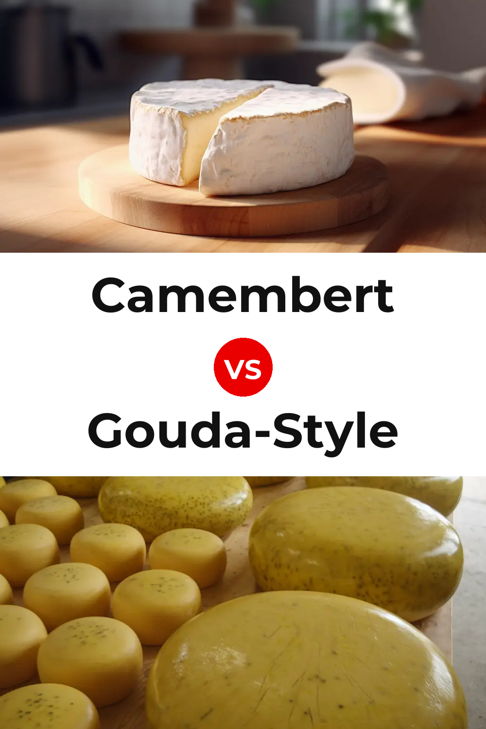 Camembert Cheese vs Gouda-Style Cheese Pinterest comparison