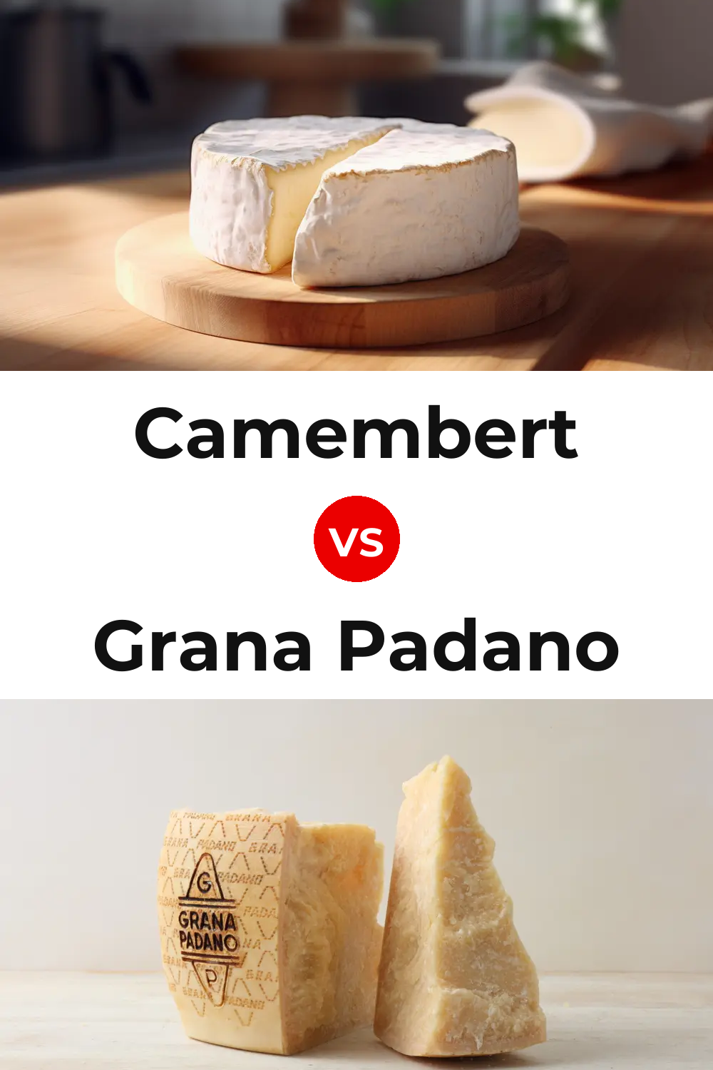 Camembert Cheese vs Grana Padano Cheese Pinterest comparison