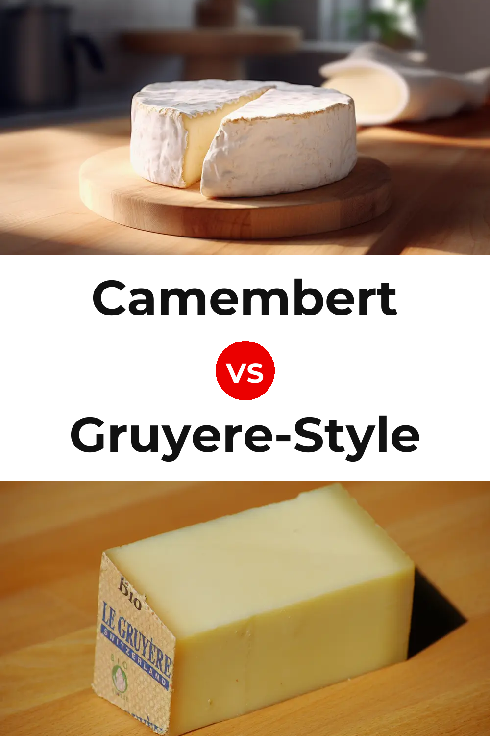 Camembert Cheese vs Gruyere-Style Cheese Pinterest comparison