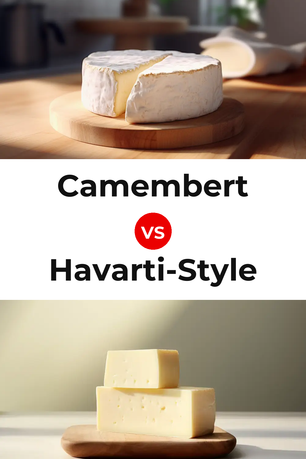 Camembert Cheese vs Havarti-Style Cheese Pinterest comparison