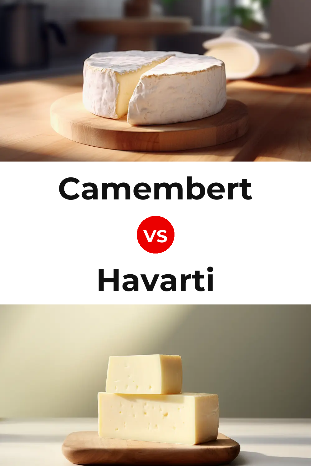 Camembert Cheese vs Havarti Cheese Pinterest comparison