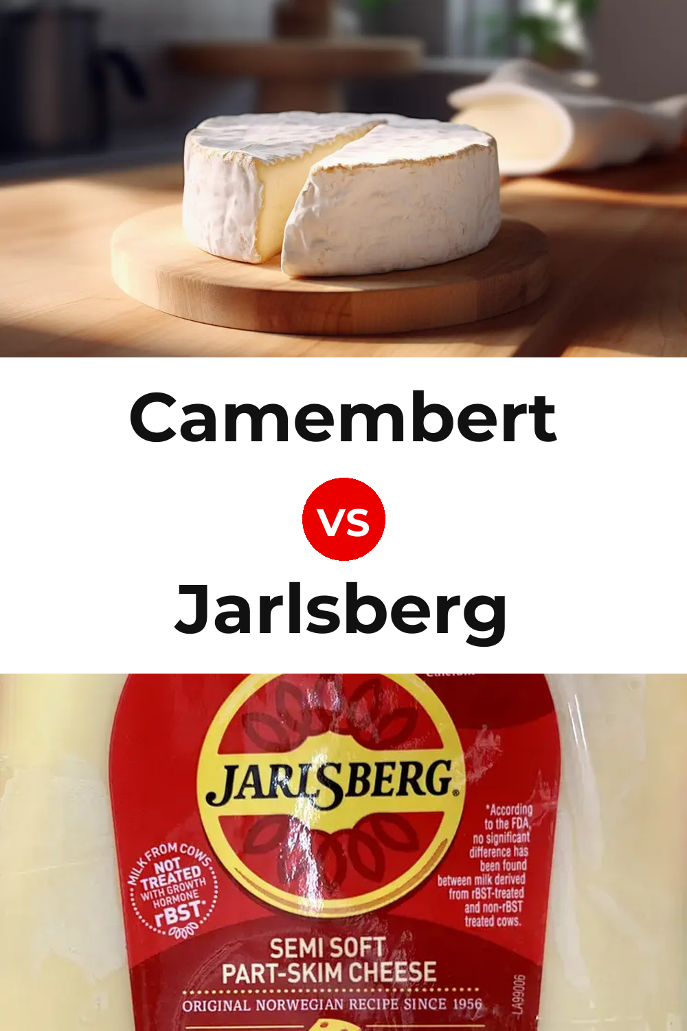 Camembert Cheese vs Jarlsberg Cheese Pinterest comparison