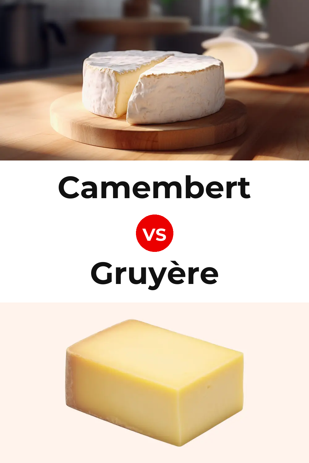 Camembert Cheese vs Gruyère Cheese Pinterest comparison