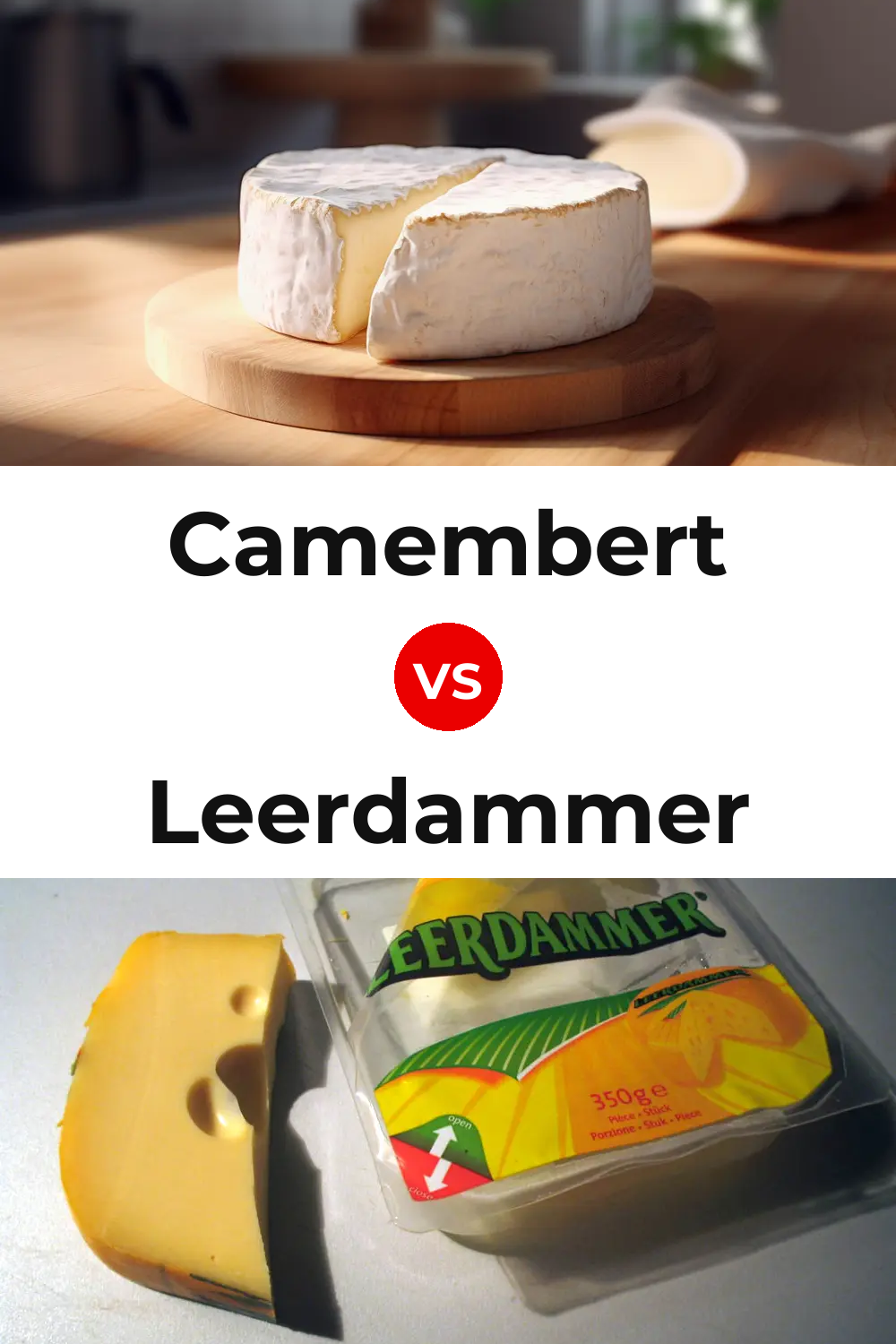 Camembert Cheese vs Leerdammer Cheese Pinterest comparison