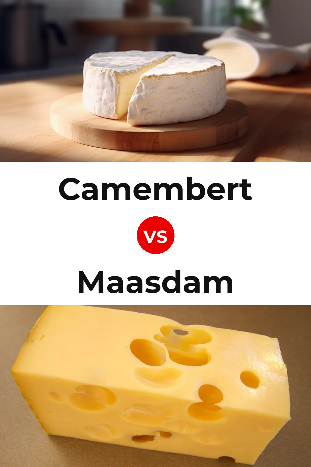 Camembert Cheese vs Maasdam Cheese Pinterest comparison