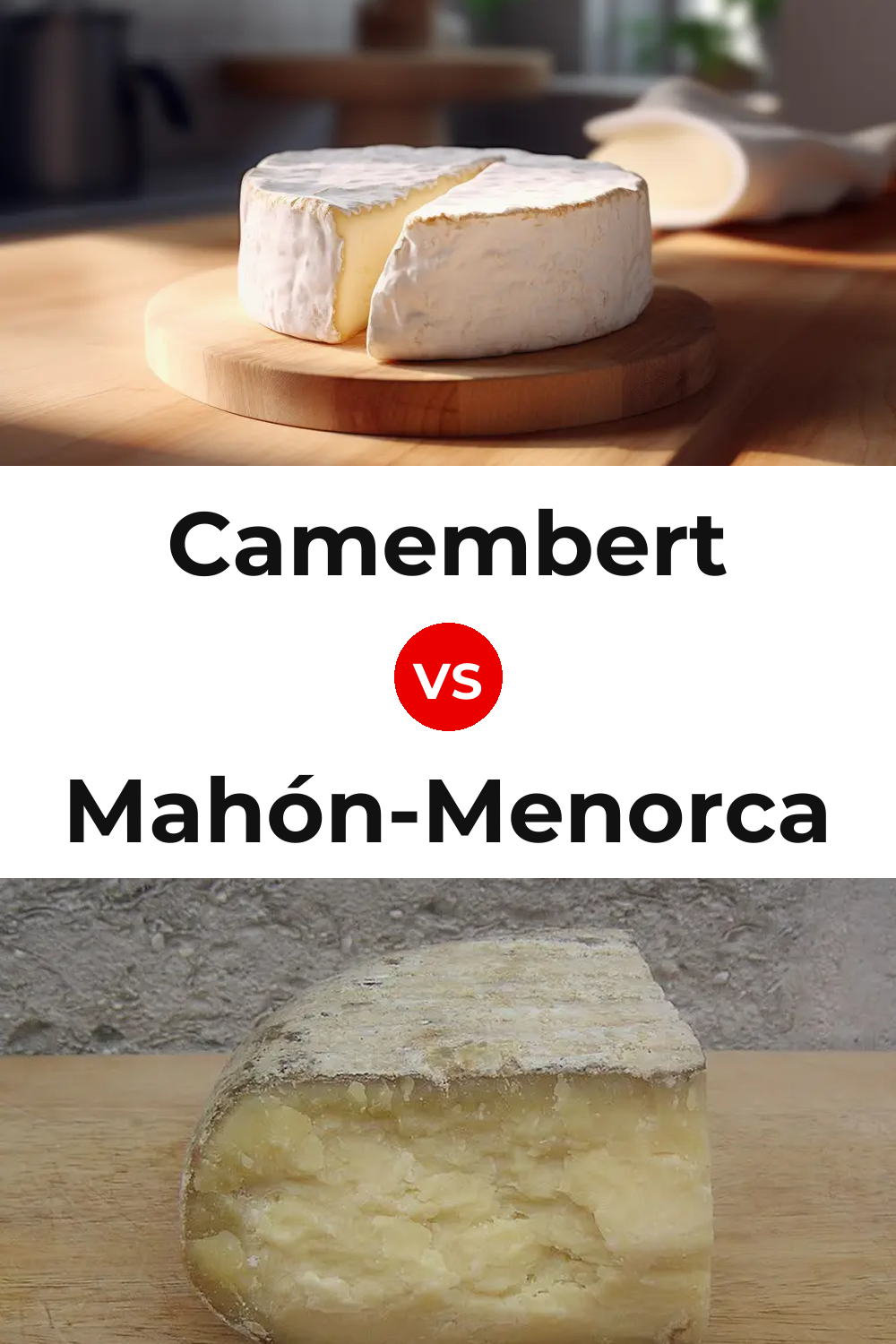 Camembert Cheese vs Mahón-Menorca Cheese Pinterest comparison