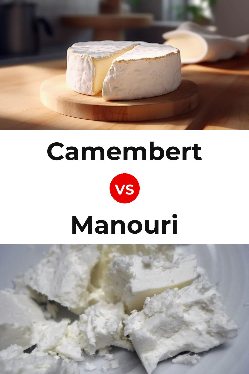 Camembert Cheese vs Manouri Cheese Pinterest comparison