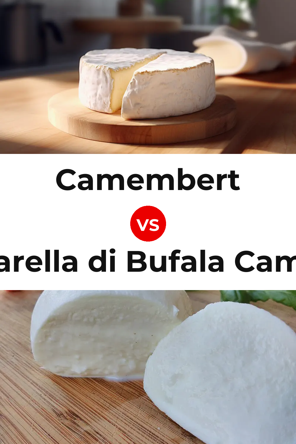 Camembert Cheese vs Mozzarella di Bufala Campana Cheese Pinterest comparison