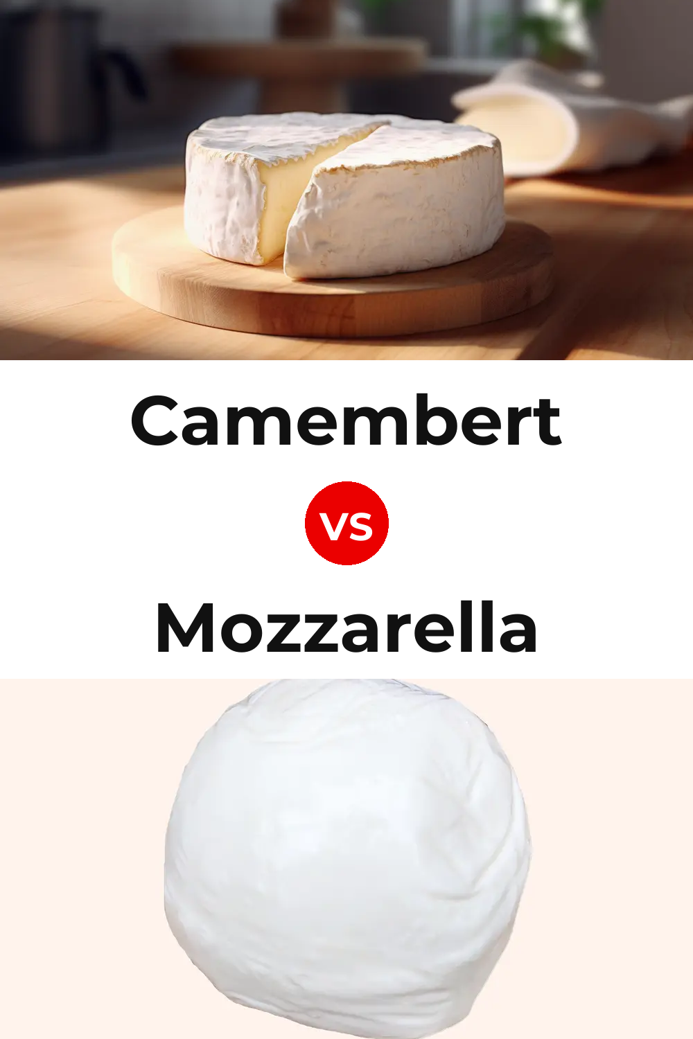 Camembert Cheese vs Mozzarella Cheese Pinterest comparison