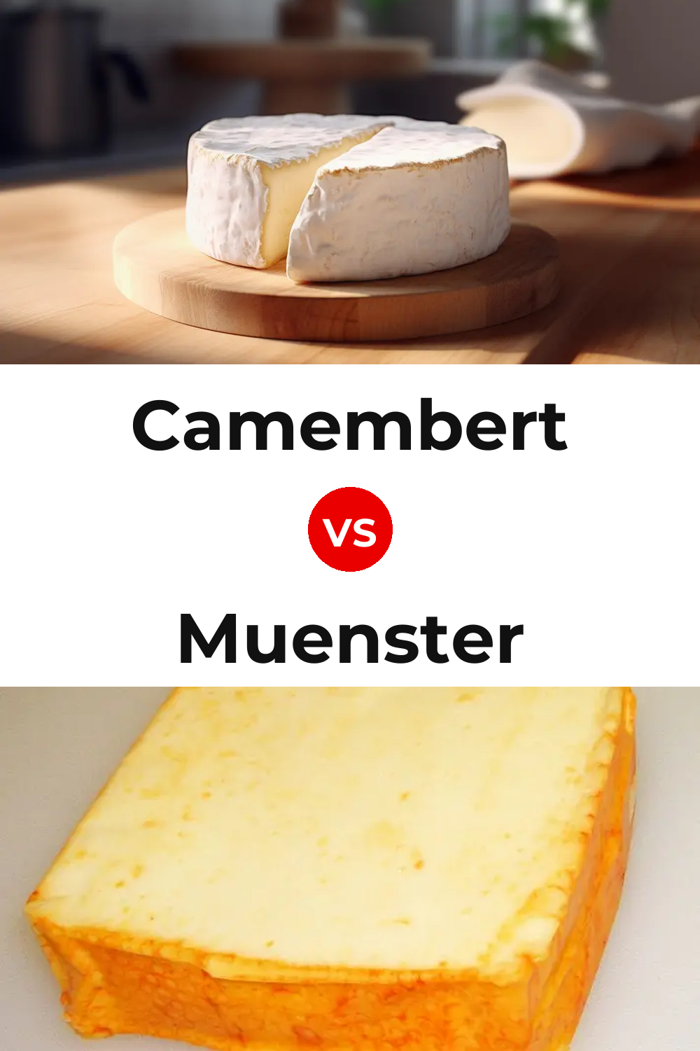 Camembert Cheese vs Muenster Cheese Pinterest comparison