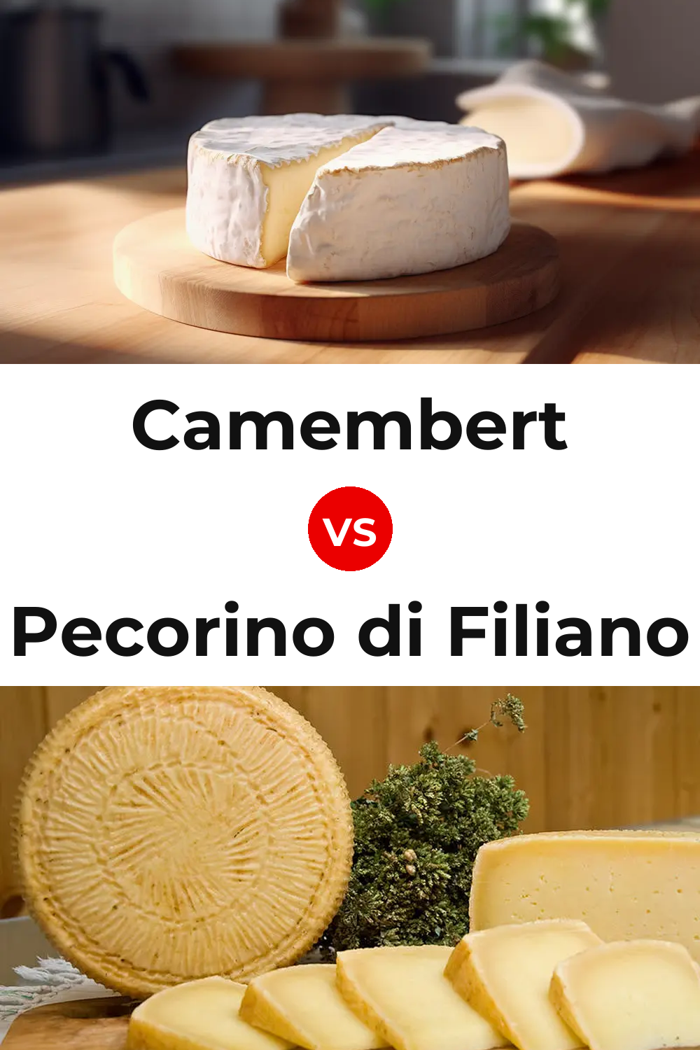 Camembert Cheese vs Pecorino di Filiano Cheese Pinterest comparison