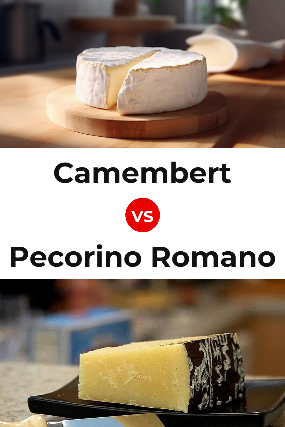 Camembert Cheese vs Pecorino Romano Cheese Pinterest comparison