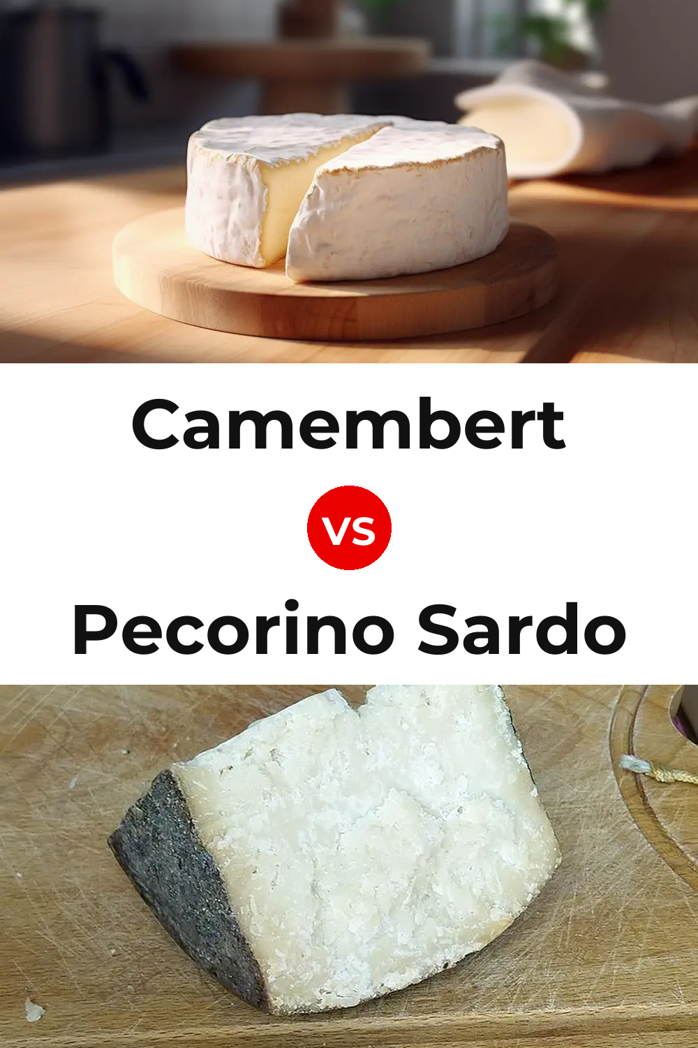 Camembert Cheese vs Pecorino Sardo Cheese Pinterest comparison
