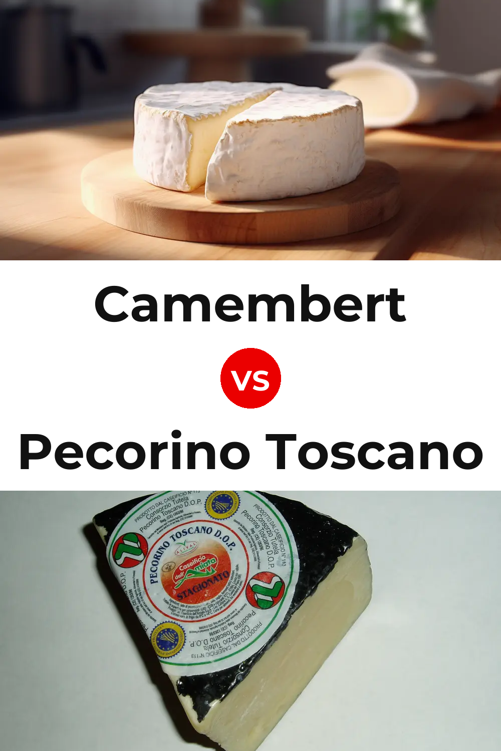 Camembert Cheese vs Pecorino Toscano Cheese Pinterest comparison