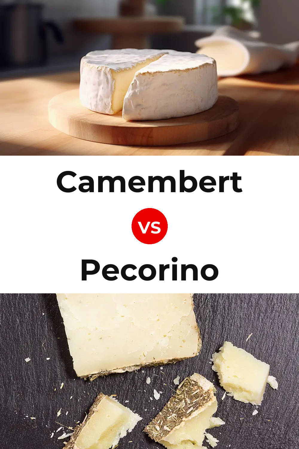 Camembert Cheese vs Pecorino Cheese Pinterest comparison