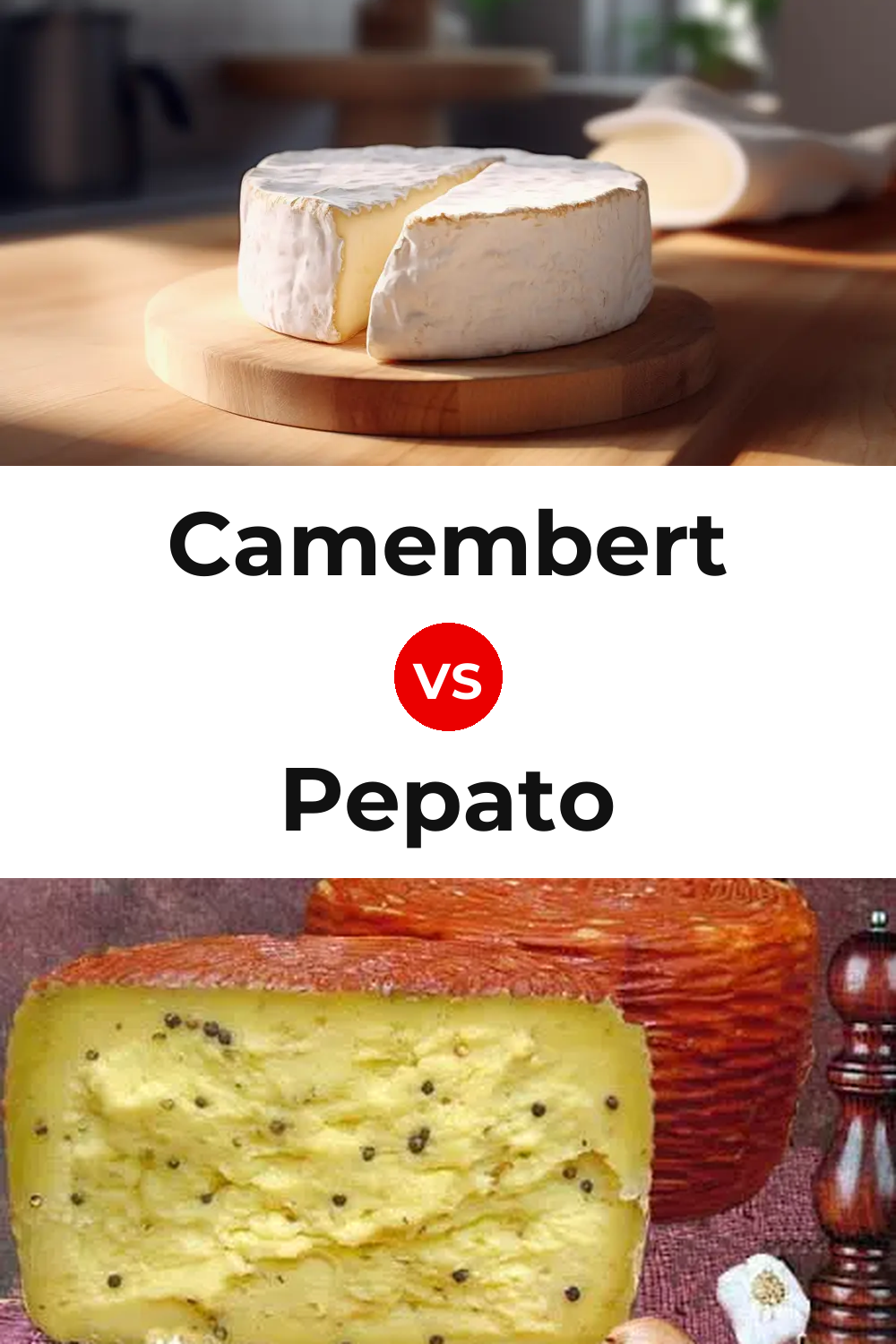 Camembert Cheese vs Pepato Cheese Pinterest comparison