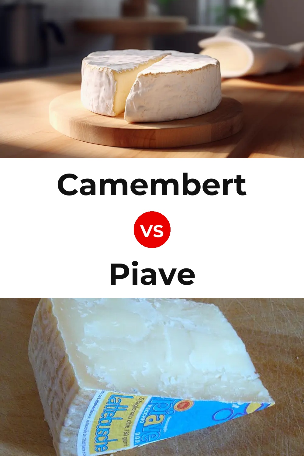 Camembert Cheese vs Piave Cheese Pinterest comparison