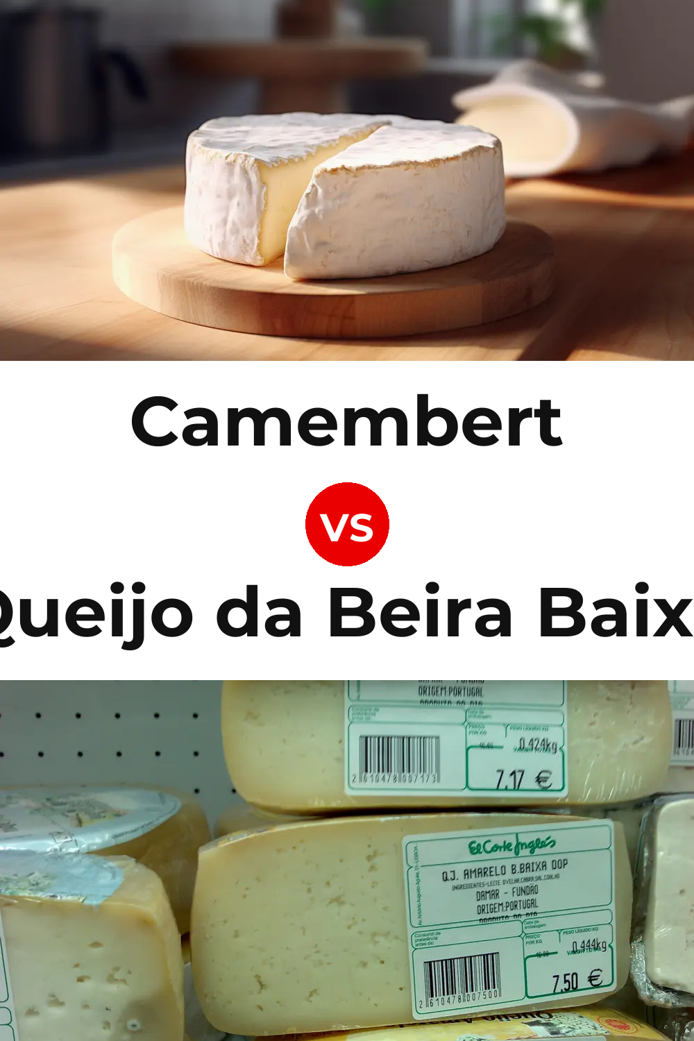 Camembert Cheese vs Queijo da Beira Baixa Pinterest comparison