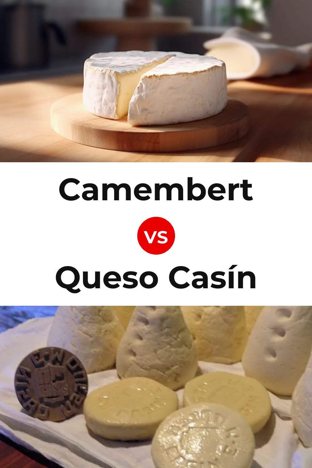 Camembert Cheese vs Queso Casín Pinterest comparison