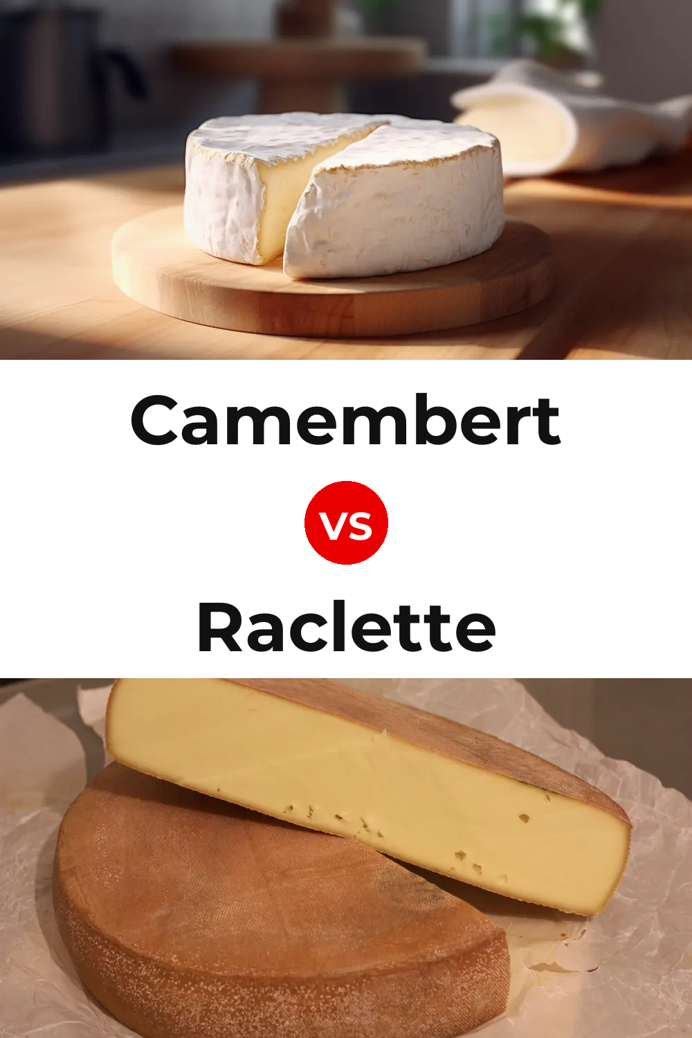 Camembert Cheese vs Raclette Cheese Pinterest comparison