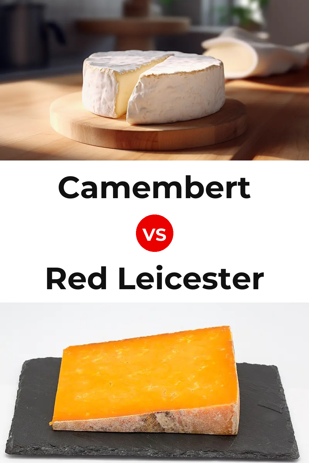 Camembert Cheese vs Red Leicester Cheese Pinterest comparison