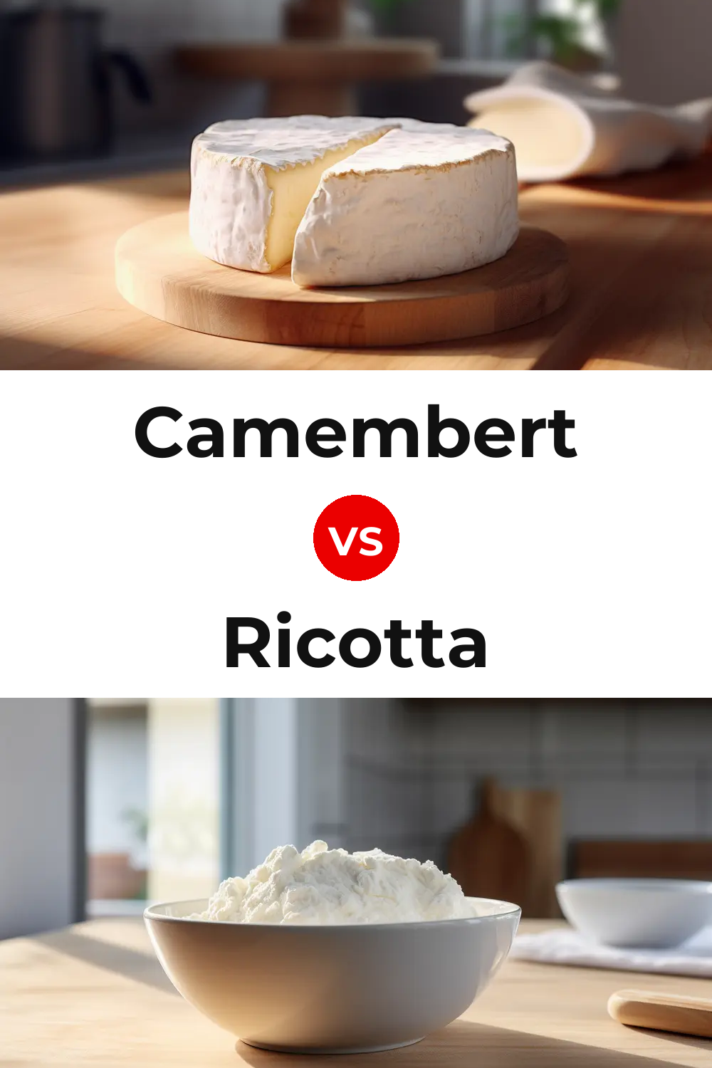 Camembert Cheese vs Ricotta Cheese Pinterest comparison