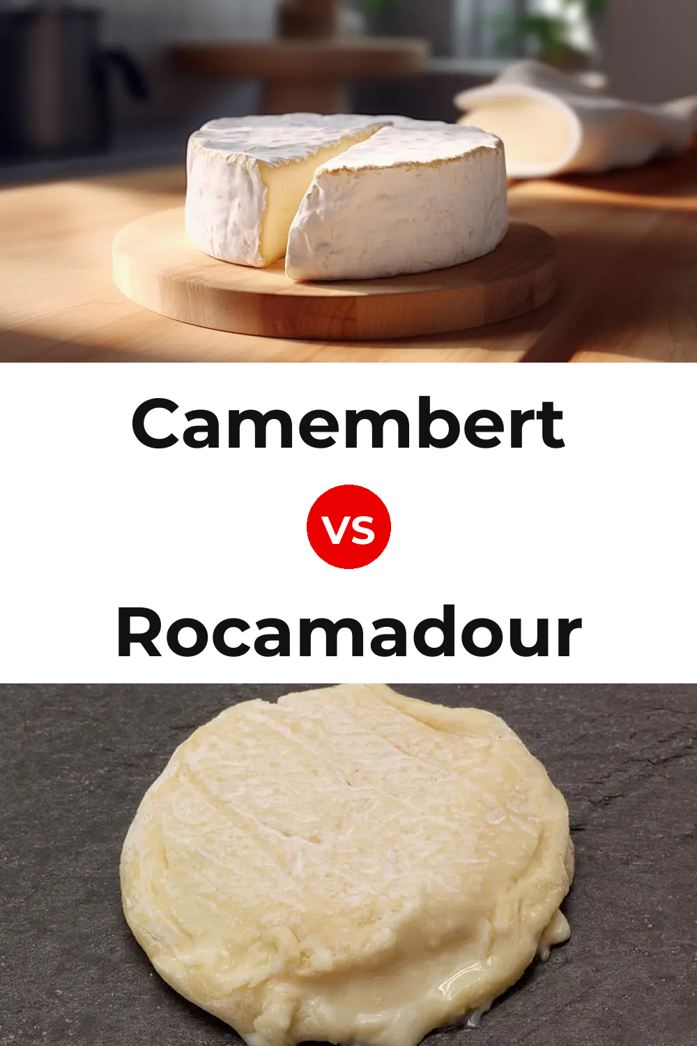 Camembert Cheese vs Rocamadour Cheese Pinterest comparison