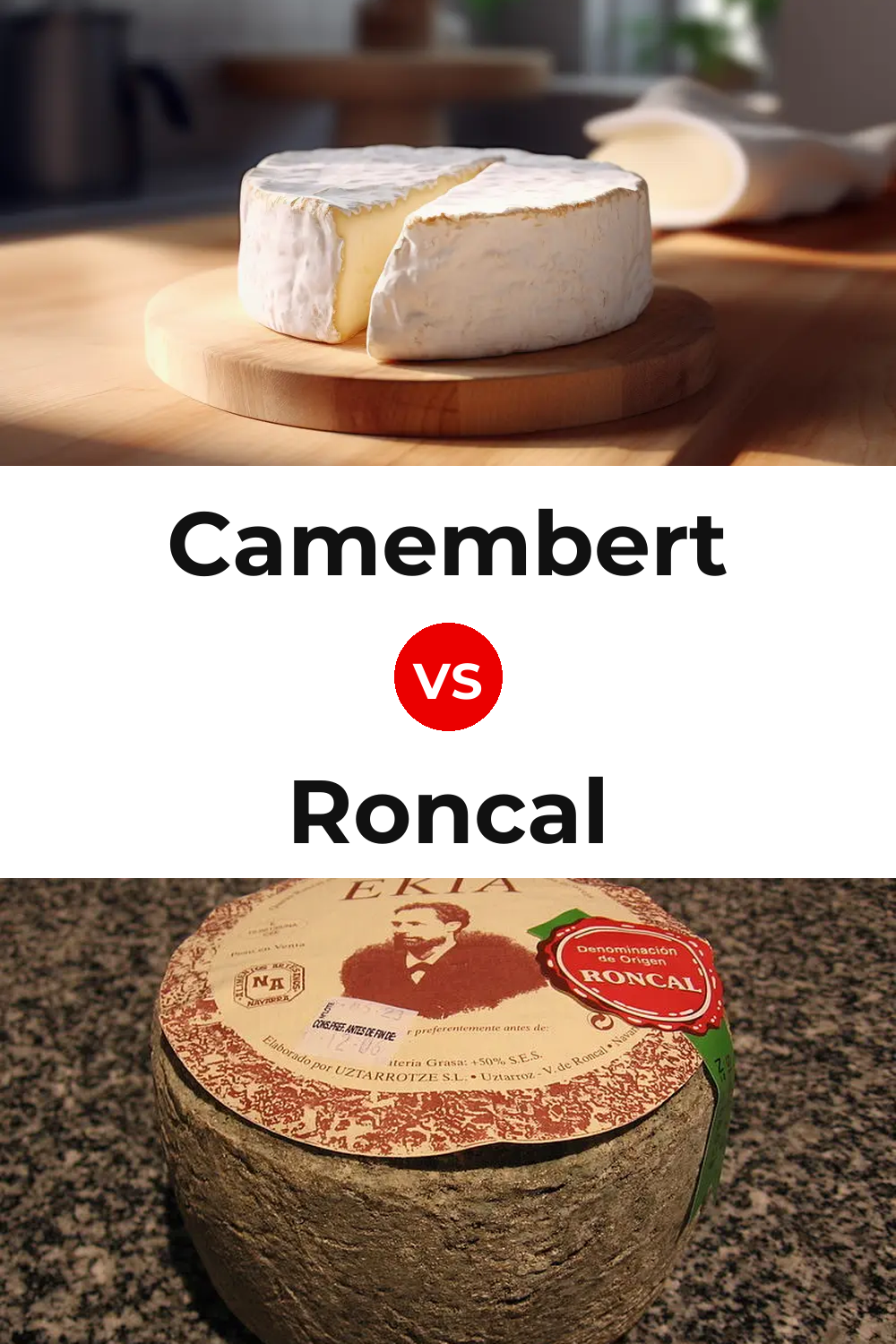 Camembert Cheese vs Roncal Cheese Pinterest comparison